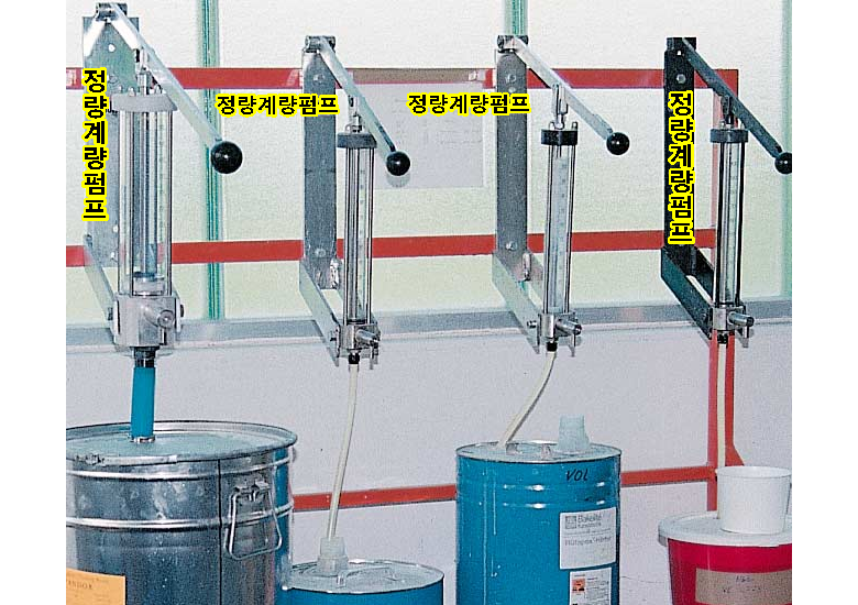 레진 수지 경화제 촉매 에폭시 우레탄 실리콘 포리 에스타 FRP정량 계량 펌프